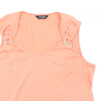 Womens UK Size L CHICME Orange Basic Tank