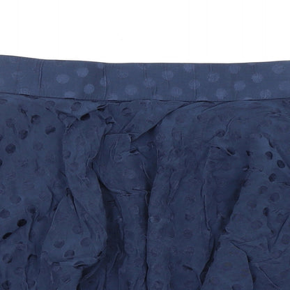 ORSAY Womens Blue Polka Dot Viscose Swing Skirt Size 8 Zip