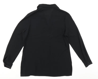 Womens UK Size 12 St Michael Black Basic Button-Up