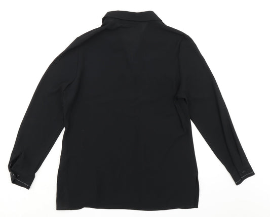 Womens UK Size 12 St Michael Black Basic Button-Up