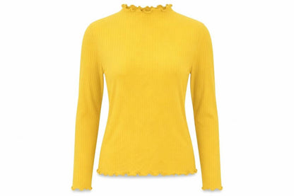 Womens UK Size 8 Warehouse Yellow Basic T-Shirt