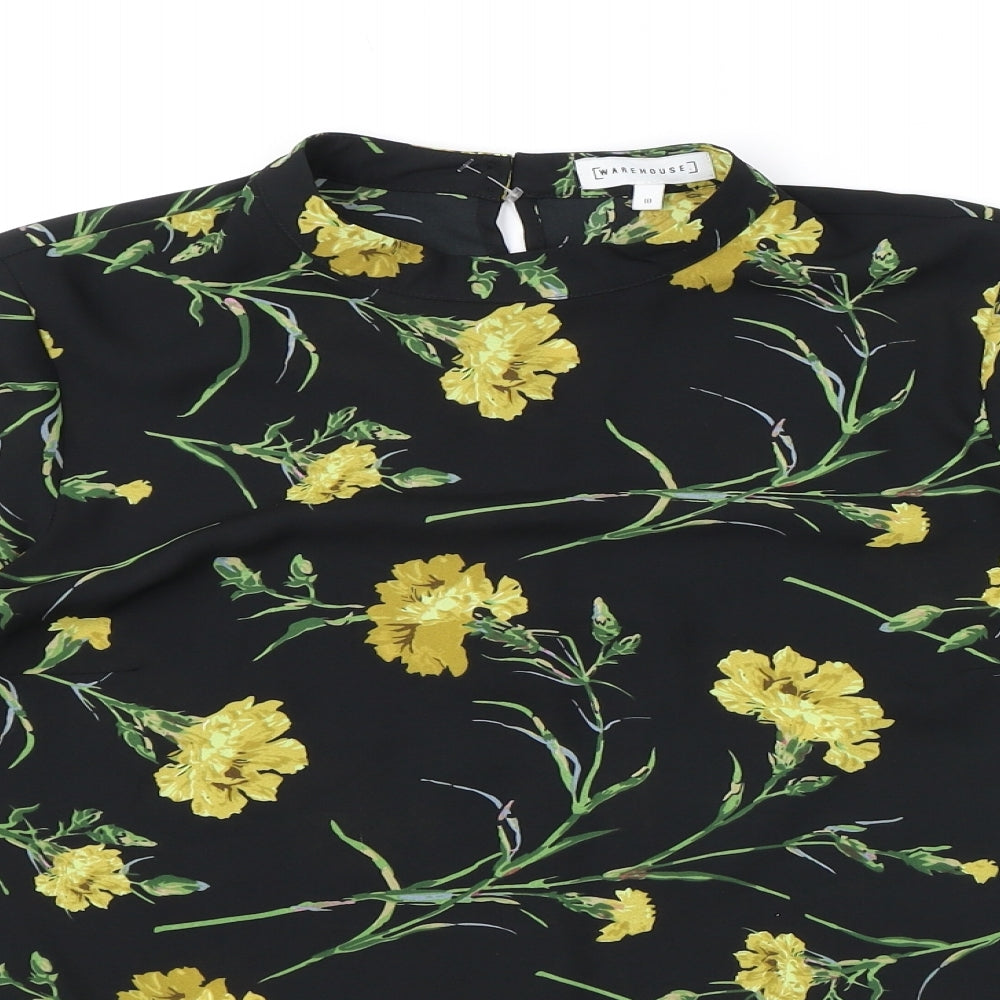 Womens UK Size 10 Warehouse Black Basic Blouse