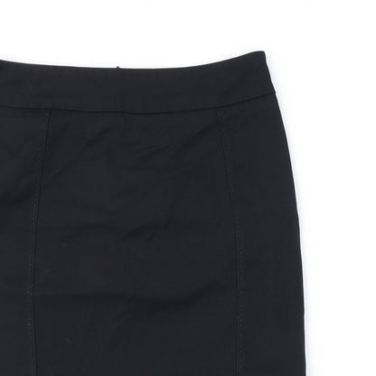 Mango Womens Black Cotton Straight & Pencil Skirt Size 12 Zip