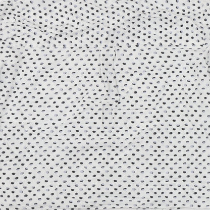 Marks and Spencer Womens White Polka Dot Viscose Basic Button-Up Size 10 Round Neck