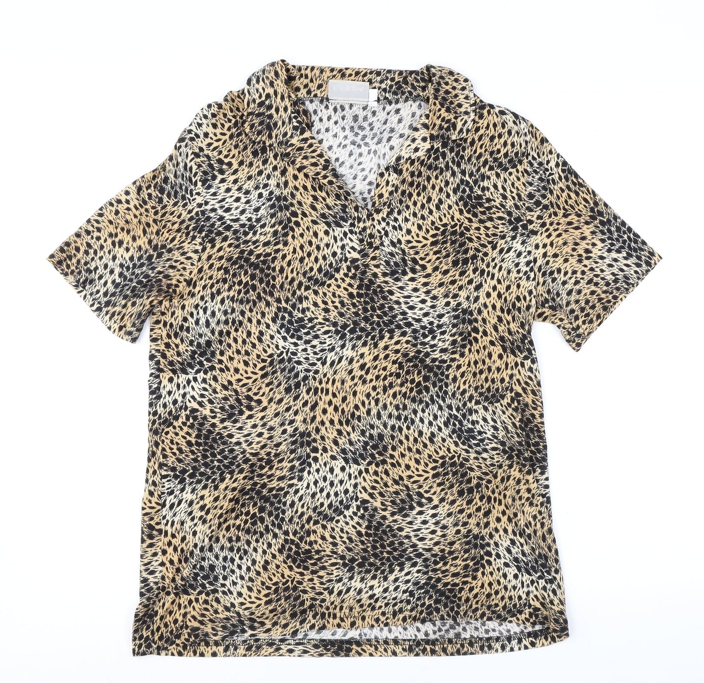 Womens UK Size M Canda Brown Basic T-Shirt