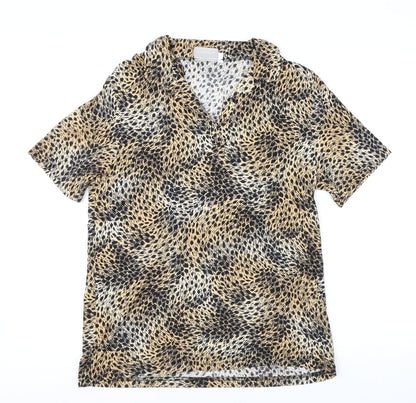 Womens UK Size M Canda Brown Basic T-Shirt