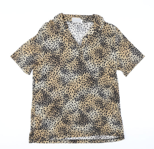Womens UK Size M Canda Brown Basic T-Shirt