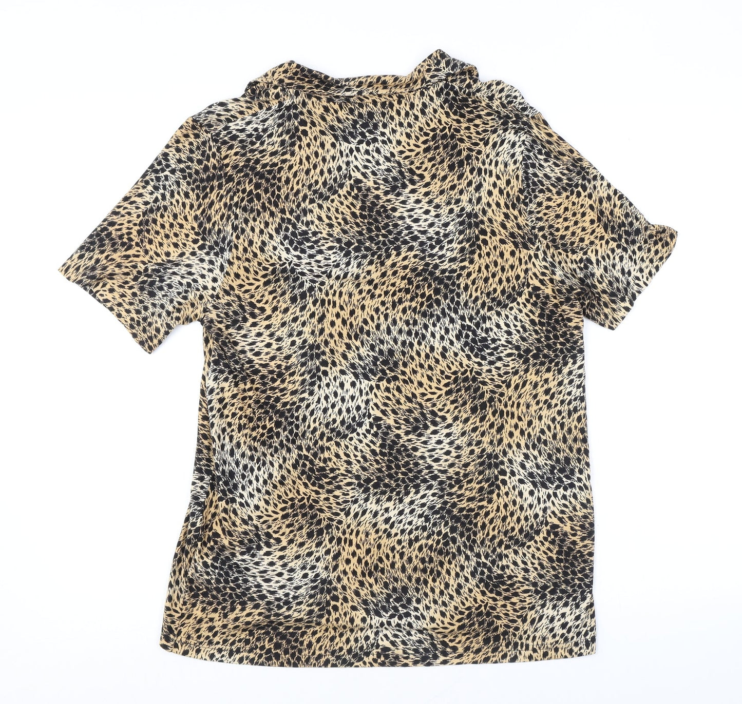 Womens UK Size M Canda Brown Basic T-Shirt