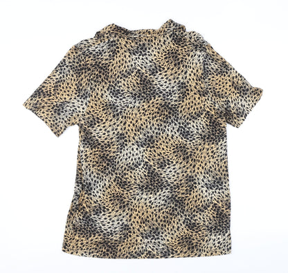 Womens UK Size M Canda Brown Basic T-Shirt