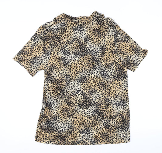 Womens UK Size M Canda Brown Basic T-Shirt