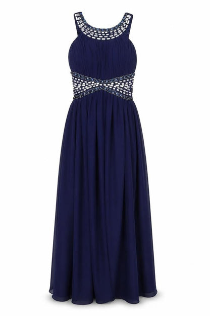 Quiz Womens Blue Polyester Maxi Size 8 Round Neck Pullover - Embellished