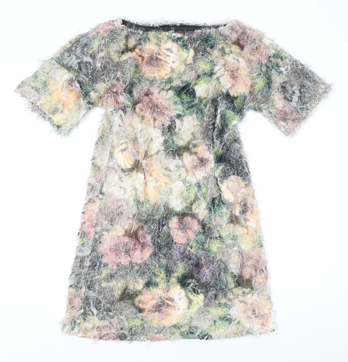 Dori Premiere Womens Multicoloured Floral Polyester Mini Size L Boat Neck Pullover