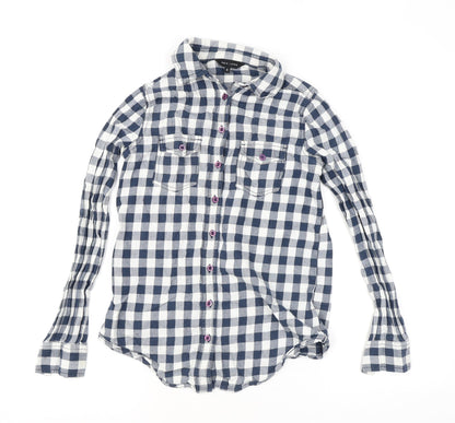 Womens UK Size 6 New Look Blue Basic Button-Up