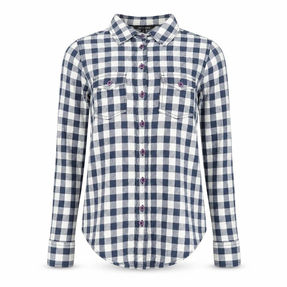 Womens UK Size 6 New Look Blue Basic Button-Up