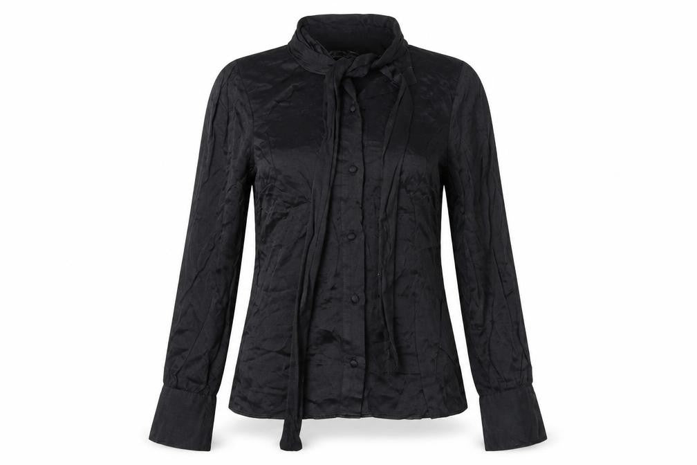 Womens UK Size S Zara Black Basic Button-Up