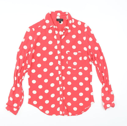 Womens UK Size 6 Topshop Pink Basic Button-Up