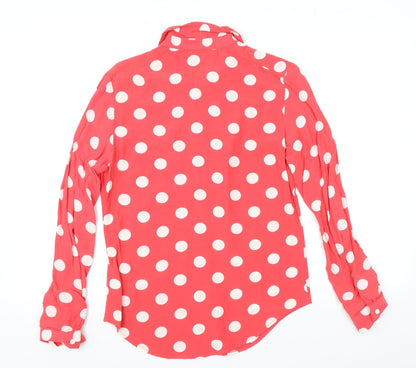 Womens UK Size 6 Topshop Pink Basic Button-Up