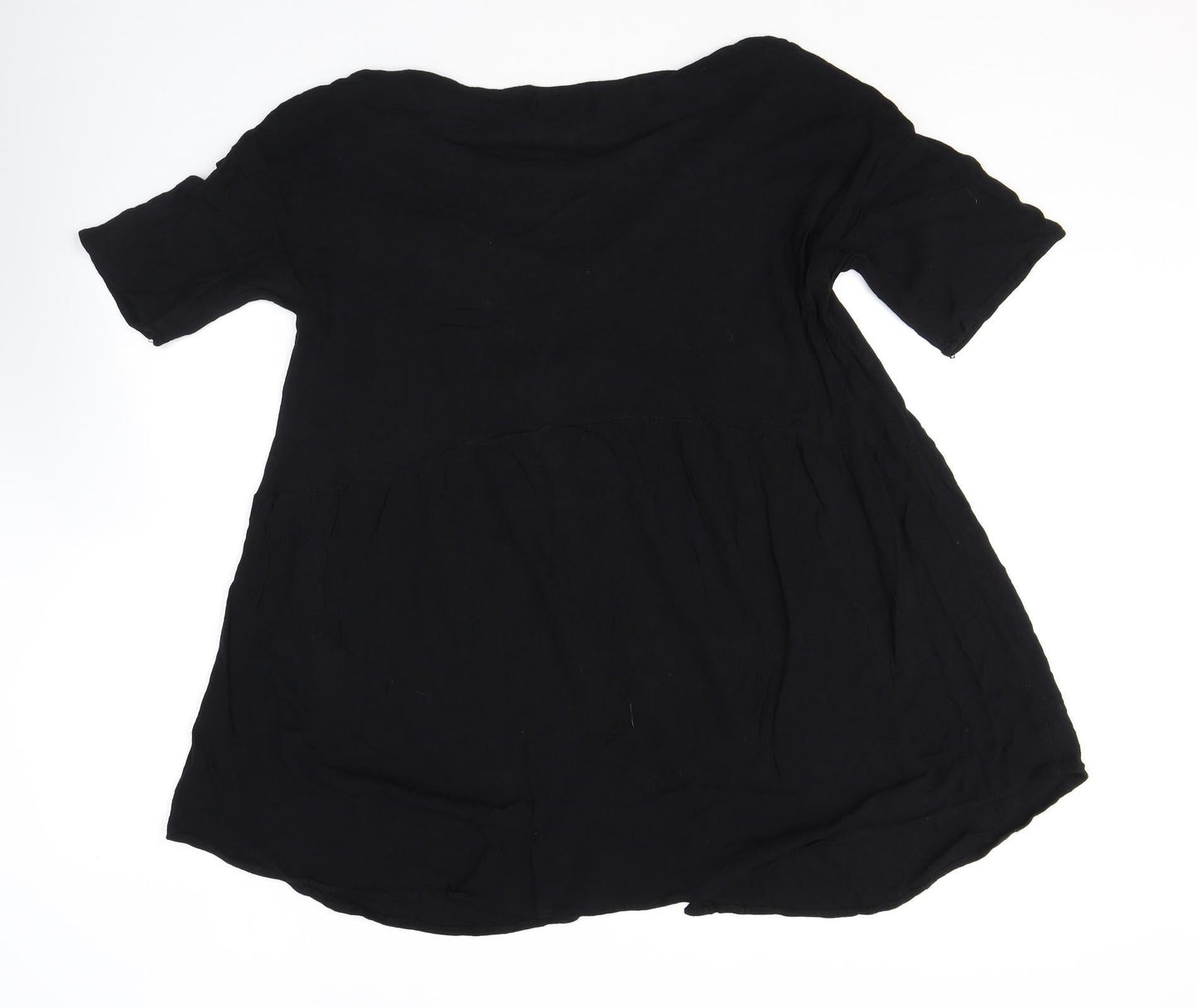 Womens UK Size 14 Missguided Black Basic Button-Up