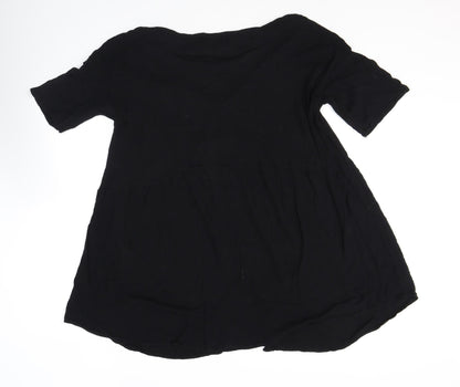 Womens UK Size 14 Missguided Black Basic Button-Up