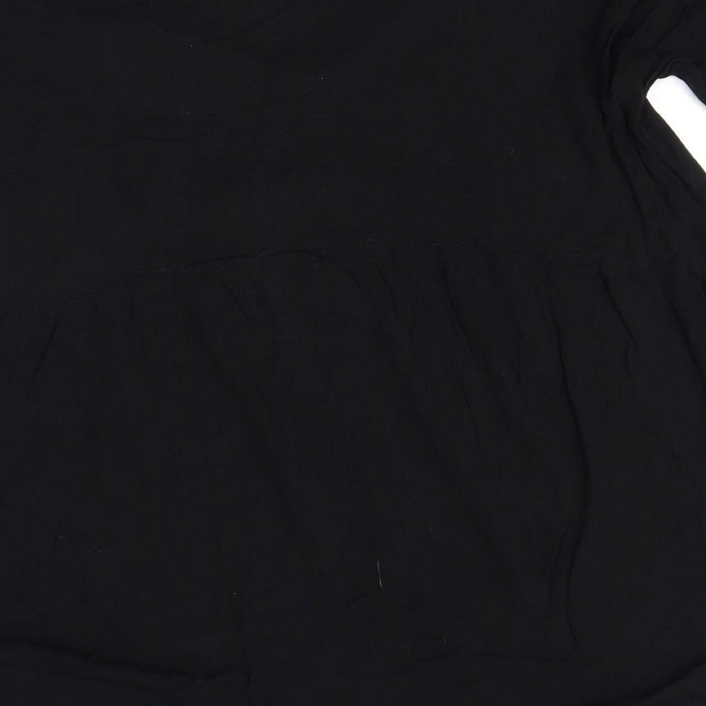 Womens UK Size 14 Missguided Black Basic Button-Up