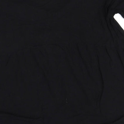 Womens UK Size 14 Missguided Black Basic Button-Up
