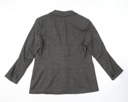 Marks and Spencer Womens Brown Plaid Polyester Jacket Suit Jacket Size 18