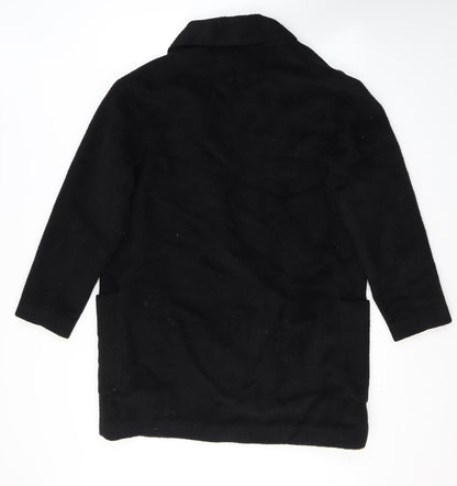 Liebeskind Berlin Womens Black Overcoat Coat Size 14 Button