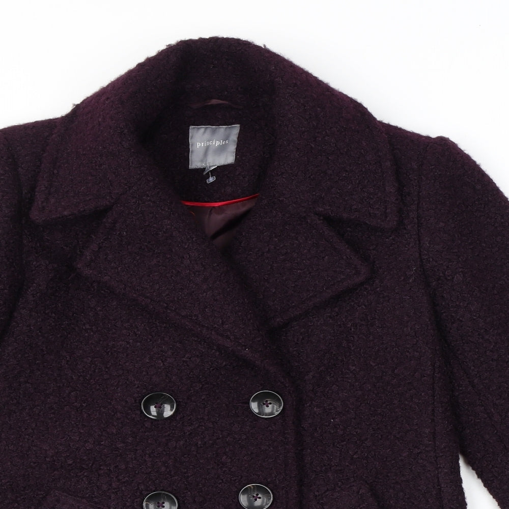 Principles Womens Purple Herringbone Jacket Size 10 Button