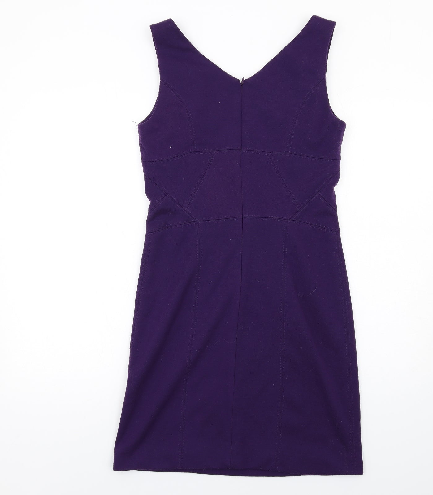 Pinkiss Womens Purple Polyester Pencil Dress Size 12 Scoop Neck Zip