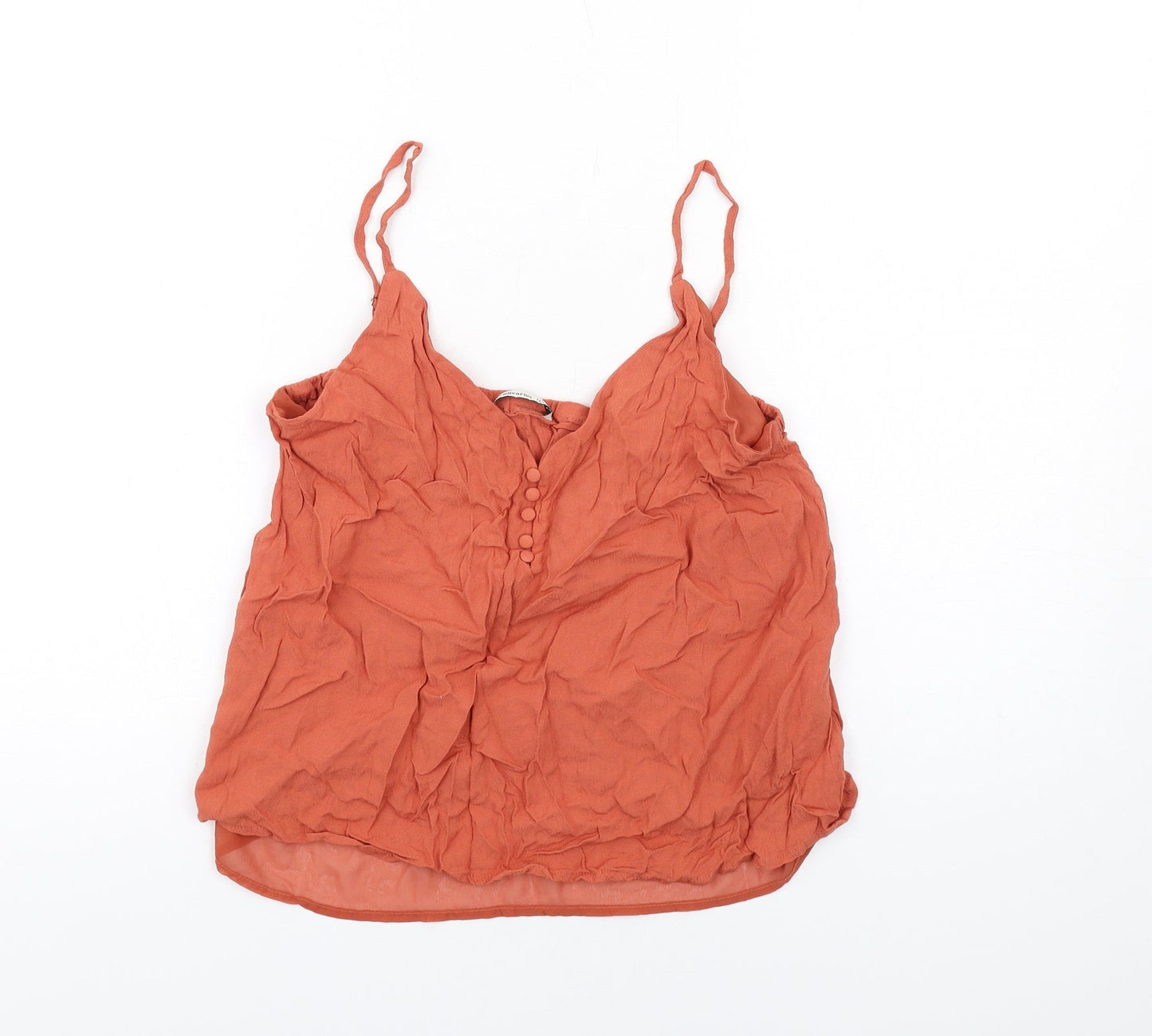Womens UK Size L Stradivarius Orange Basic Tank