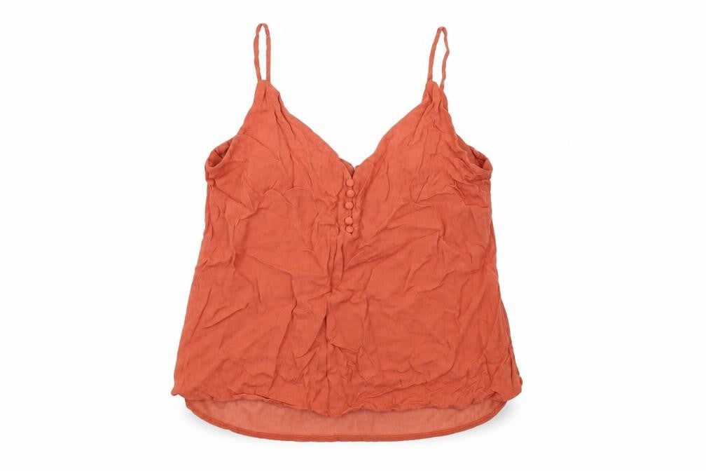 Womens UK Size L Stradivarius Orange Basic Tank