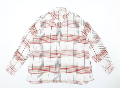 Womens UK Size 18 Classic White Basic Button-Up