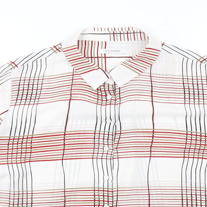 Womens UK Size 18 Classic White Basic Button-Up