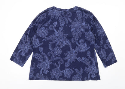 Womens UK Size L Croft & Barrow Blue Basic T-Shirt
