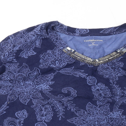 Womens UK Size L Croft & Barrow Blue Basic T-Shirt