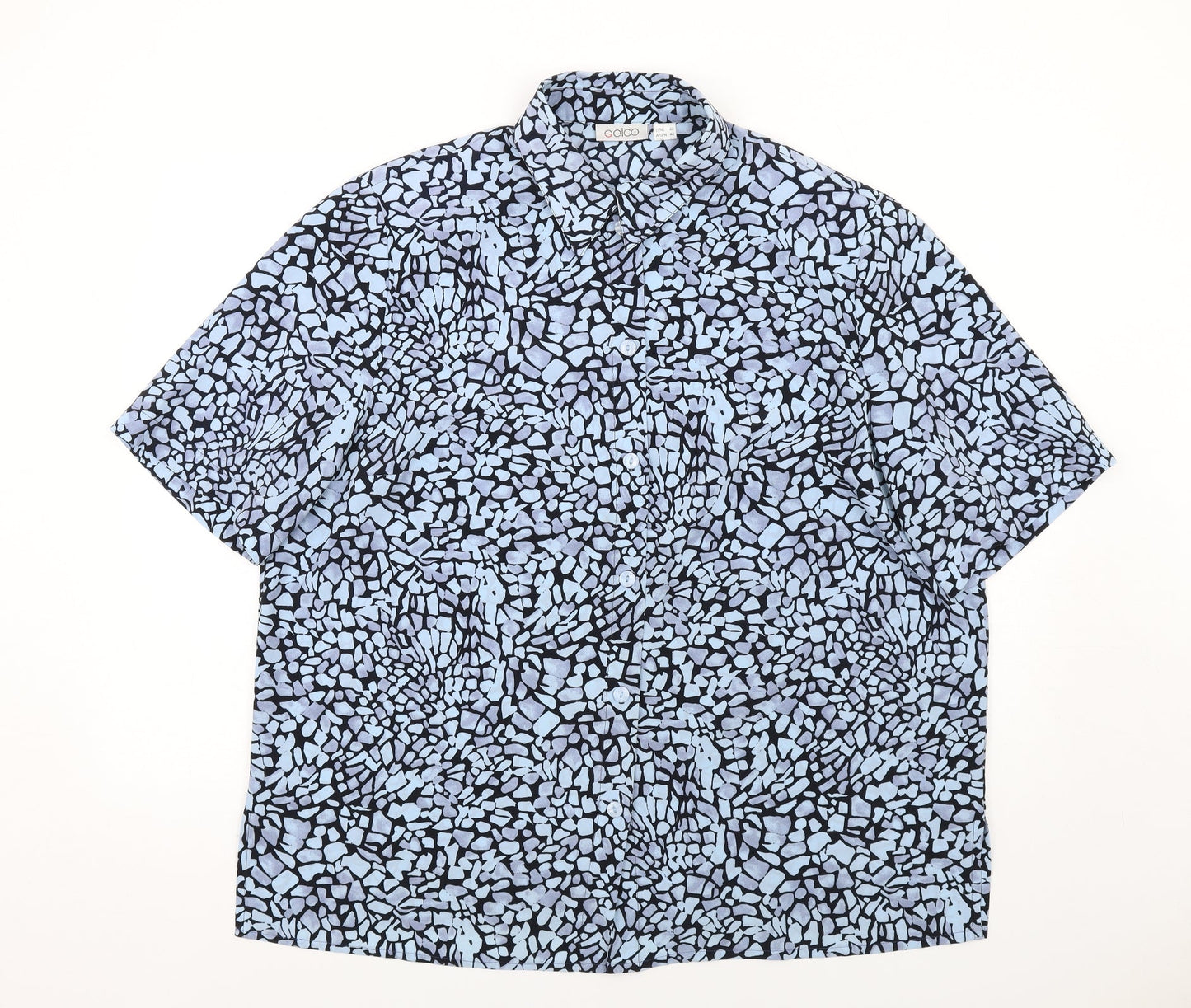 Womens UK Size 22 Gelco Blue Basic Button-Up