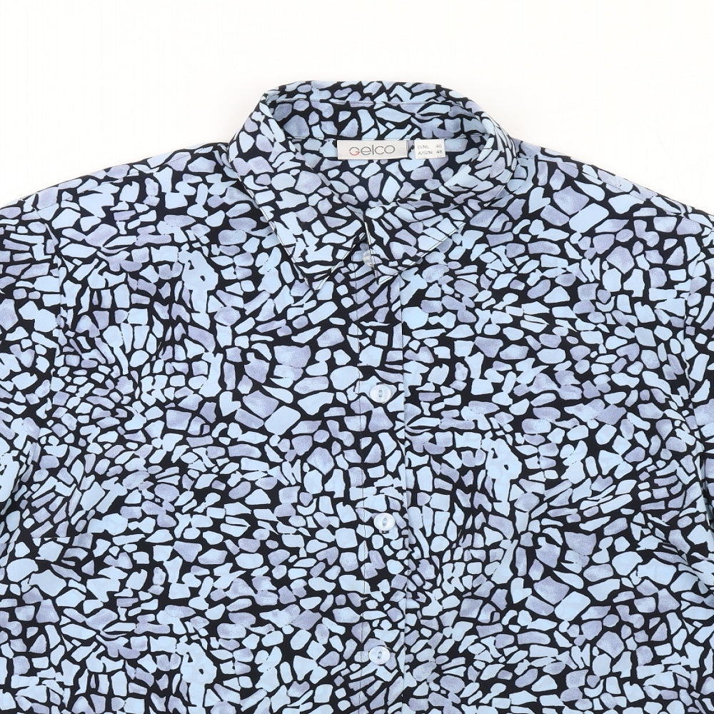 Womens UK Size 22 Gelco Blue Basic Button-Up