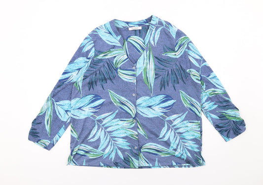 Womens UK Size 16 Classic Multicoloured Basic Button-Up