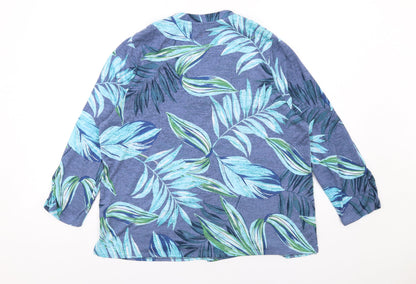 Womens UK Size 16 Classic Multicoloured Basic Button-Up