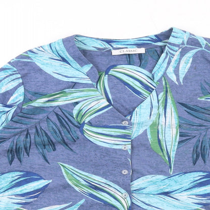 Womens UK Size 16 Classic Multicoloured Basic Button-Up