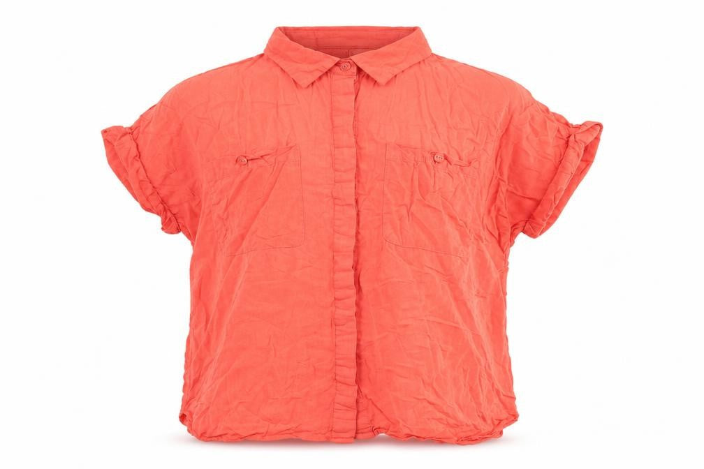 Womens UK Size 12 Oasis Red Basic Button-Up