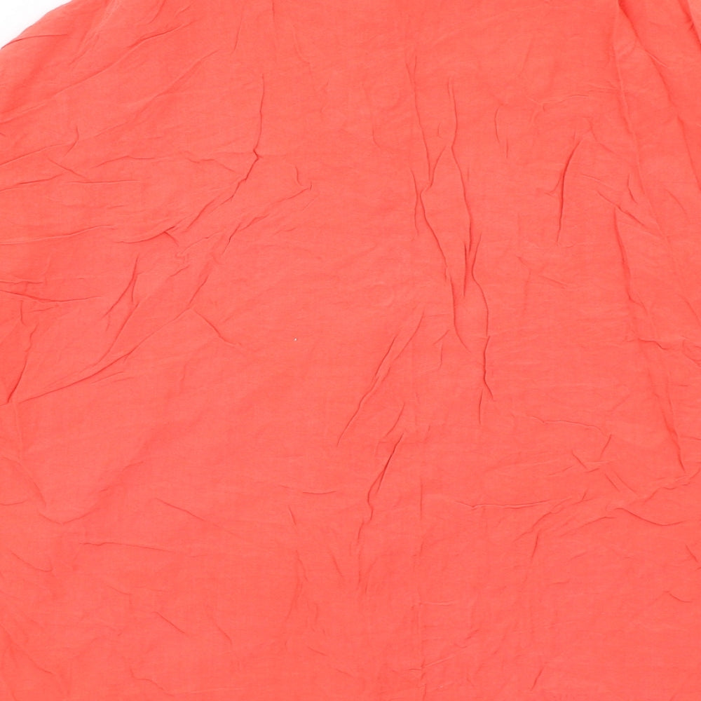 Womens UK Size 12 Oasis Red Basic Button-Up