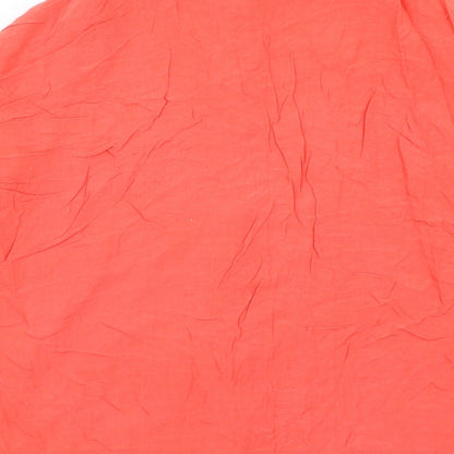 Womens UK Size 12 Oasis Red Basic Button-Up