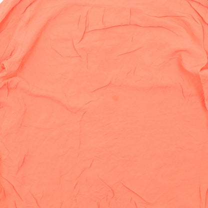 Womens UK Size 10 Oasis Orange Basic Button-Up