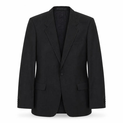 Steegan Mens Black Polyester Jacket Suit Jacket Size 42 Regular - Trimmed Lapel