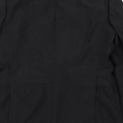 Steegan Mens Black Polyester Jacket Suit Jacket Size 42 Regular - Trimmed Lapel