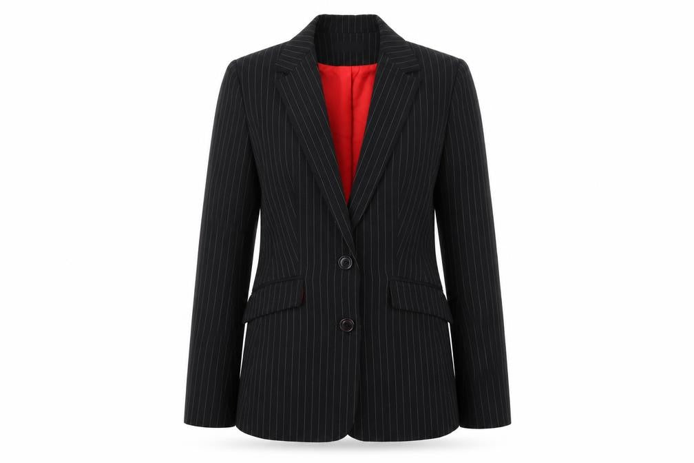 Sinéquanone Womens Black Striped Polyester Jacket Blazer Size 10