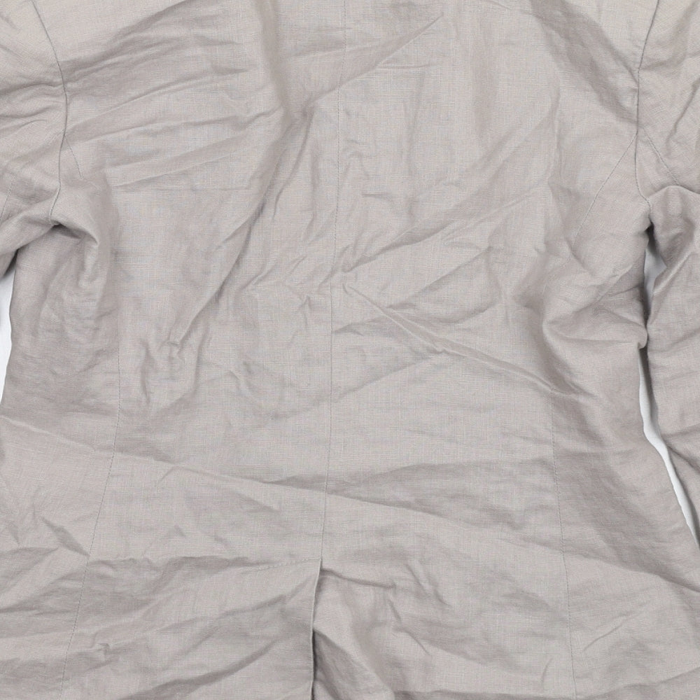 Great Plains Womens Grey Linen Jacket Blazer Size XS