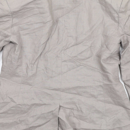 Great Plains Womens Grey Linen Jacket Blazer Size XS