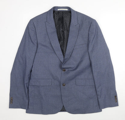 Mens UK Size 40 Burton Regular Blue Suit Jacket